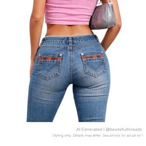 Apple Bottoms McBling Nelly Era Y2K Low Rise Skinny Jeans Denim 6/8 S/M